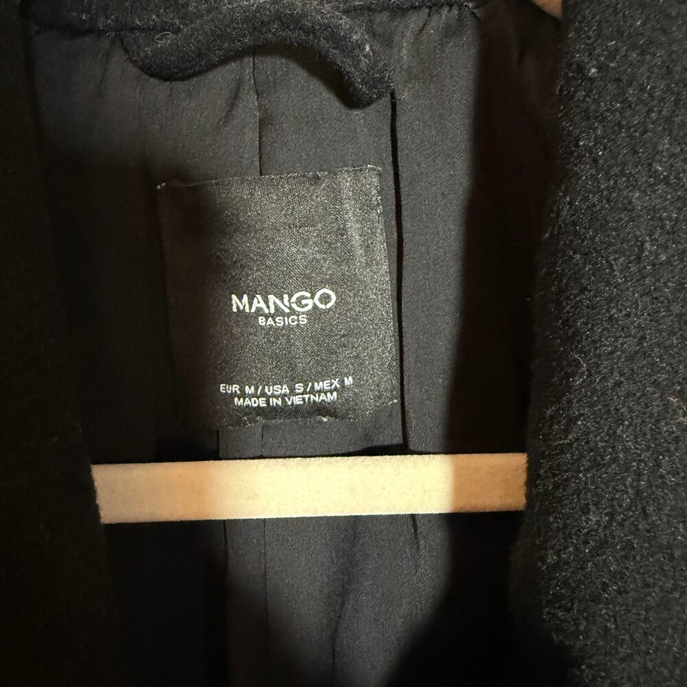 Mango Wool Blend Shawl Collar Wrap Belted Peacoat Old Money Apres Luxury Coat S - Picture 2 of 6